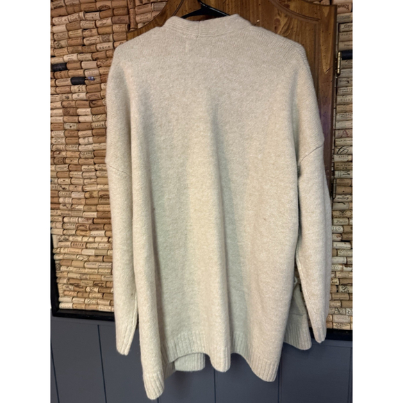 NWT Old Navy Cream Acrylic Blend Open Face Long Duster Cardigan XL - Picture 5 of 5